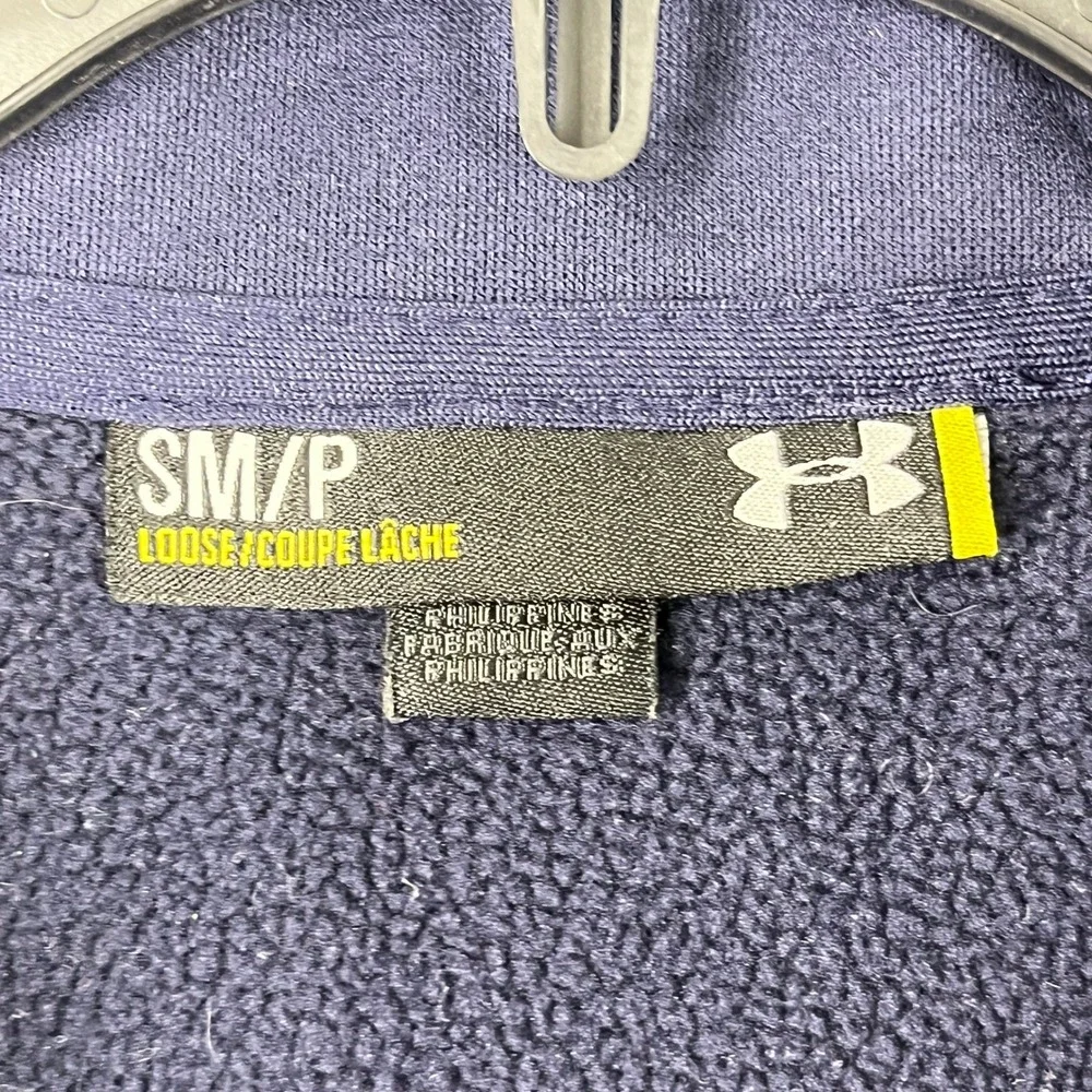 Under Armour Full Zip Track Jacket Mens S Fleece Lined Mock Neck Active Training